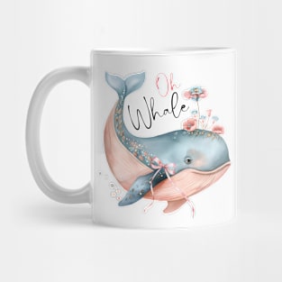 Oh Whale Pun Boho Floral Bow Girly Mug